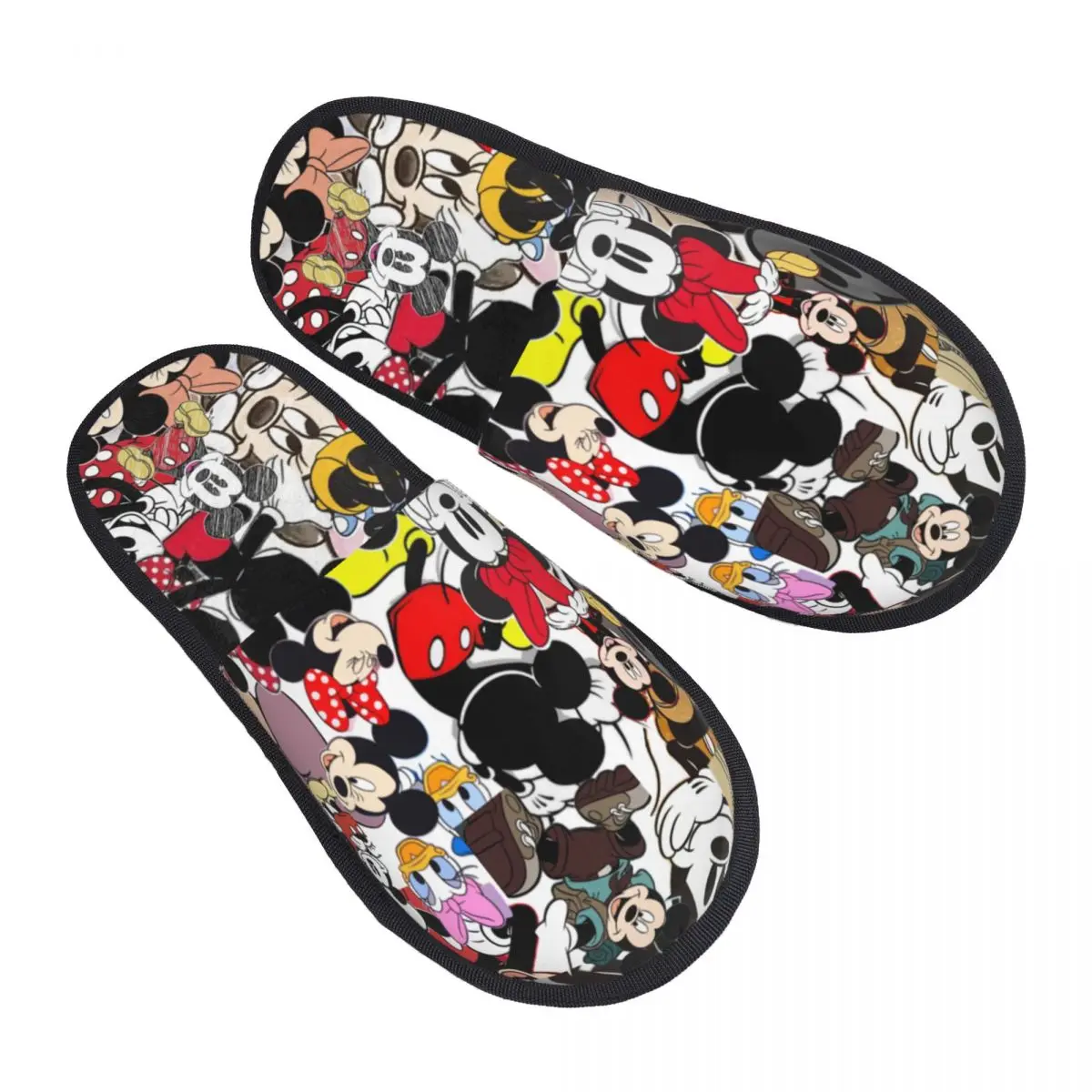 Custom Print Women Mickey Mouse Cartoon Animation Tv House Slippers Soft Warm Memory Foam Fluffy Slipper Indoor Outdoor Shoes