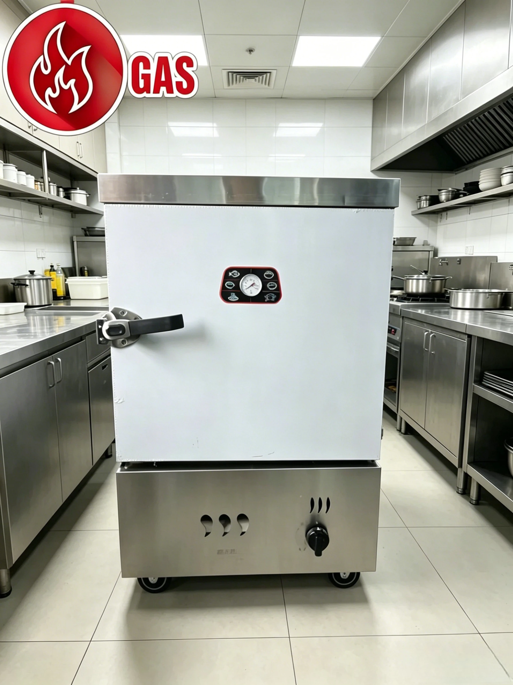 Commercial 6 Trays LPG Gas Rice Steamer Cabinet Stainless Steel Food Steaming Industrial Rice Cooker For Restaurant Canteen