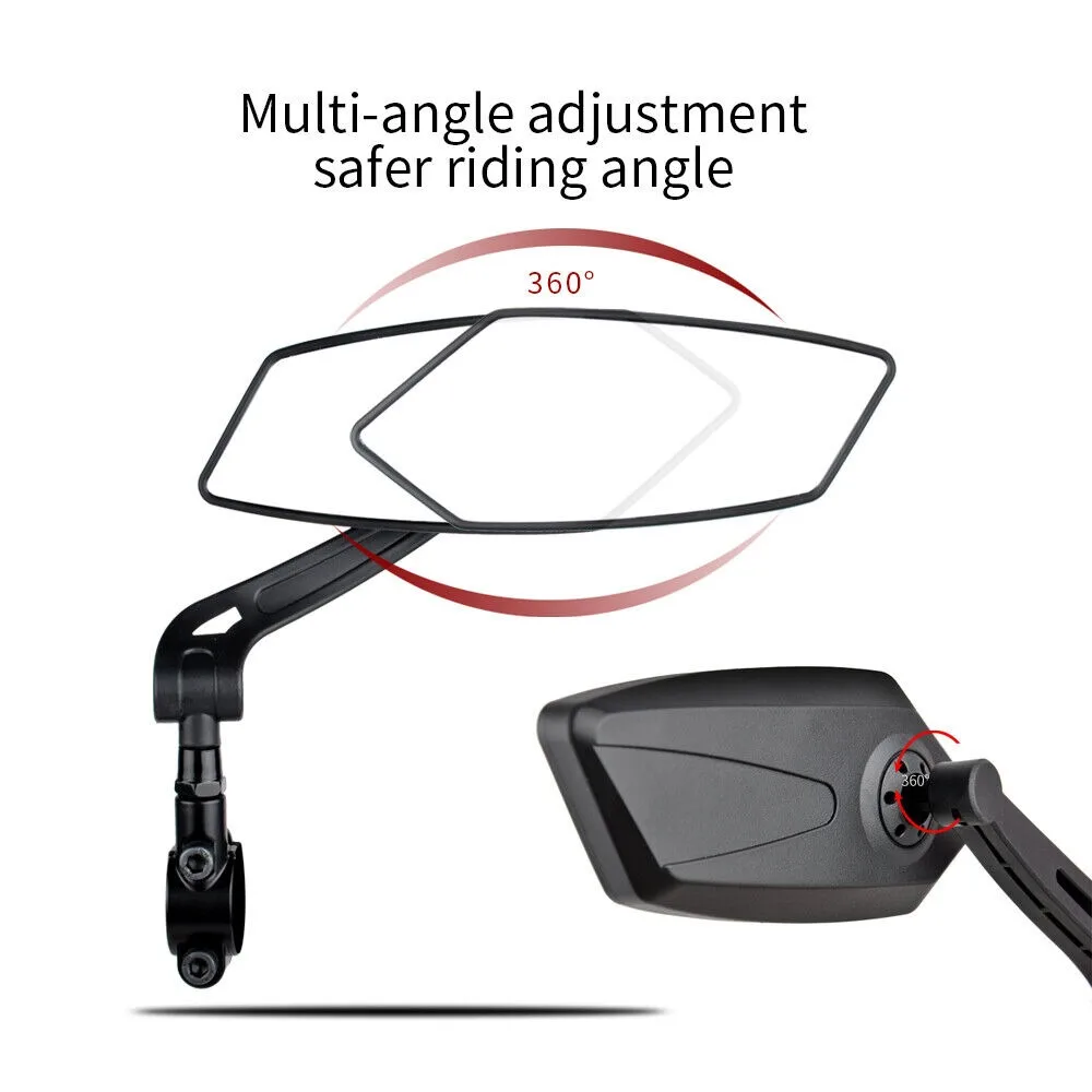 Bicycle Handlebar Mirror Rearview Mirror 360 degree Rotate Rea View for  Bicycle Cycling Accessories ﻿ Rectangle