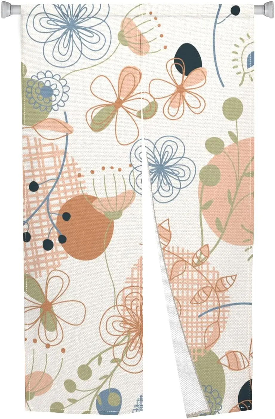 Boho Blumen-Gepunkteter Vorhang Aquarell-Blumendruck Türvorhang für Zuhause Küche Schlafzimmer Fensterdekoration Moderner Boho-Stil