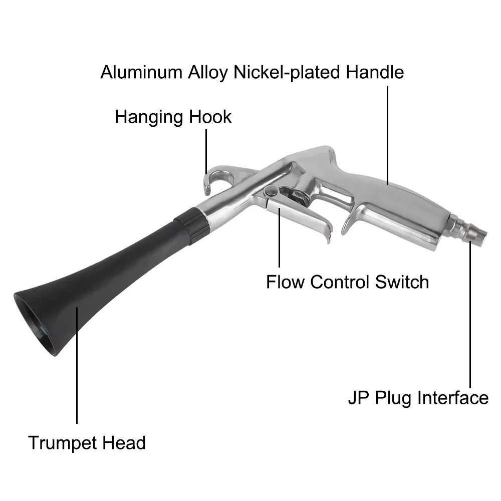 TY96300C Pneumatic Detailing Blow Gun W/ Cone Shape Nozzle tornado-like motion that blows debris and moisture out of crevices