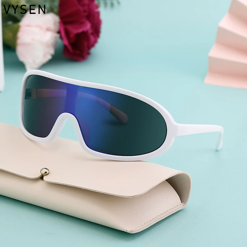 Once-piece Punk Sunglasses Women 2024 Luxury Brand Designer Fashion Sports Riding Sun Glasses For Femal New In Steampunk Eyewear