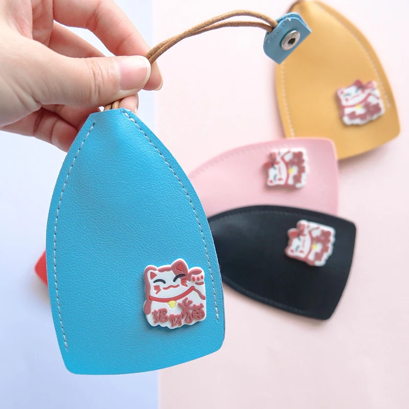 1PC 귀여운 PU 키 홀더를 꺼내 크리 에이 티브 키 케이스 가죽 키 체인 가죽 가방 키 자동차 키 상자 주머니