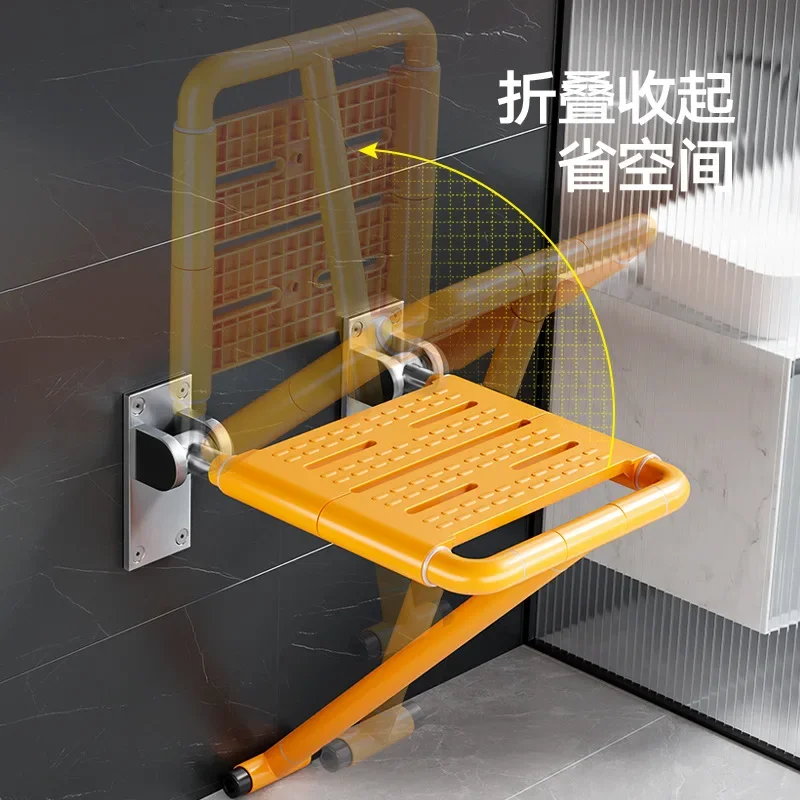 Bathroom folding stool shower seat wall mounted non-slip toilet the elderly toilet the elderly