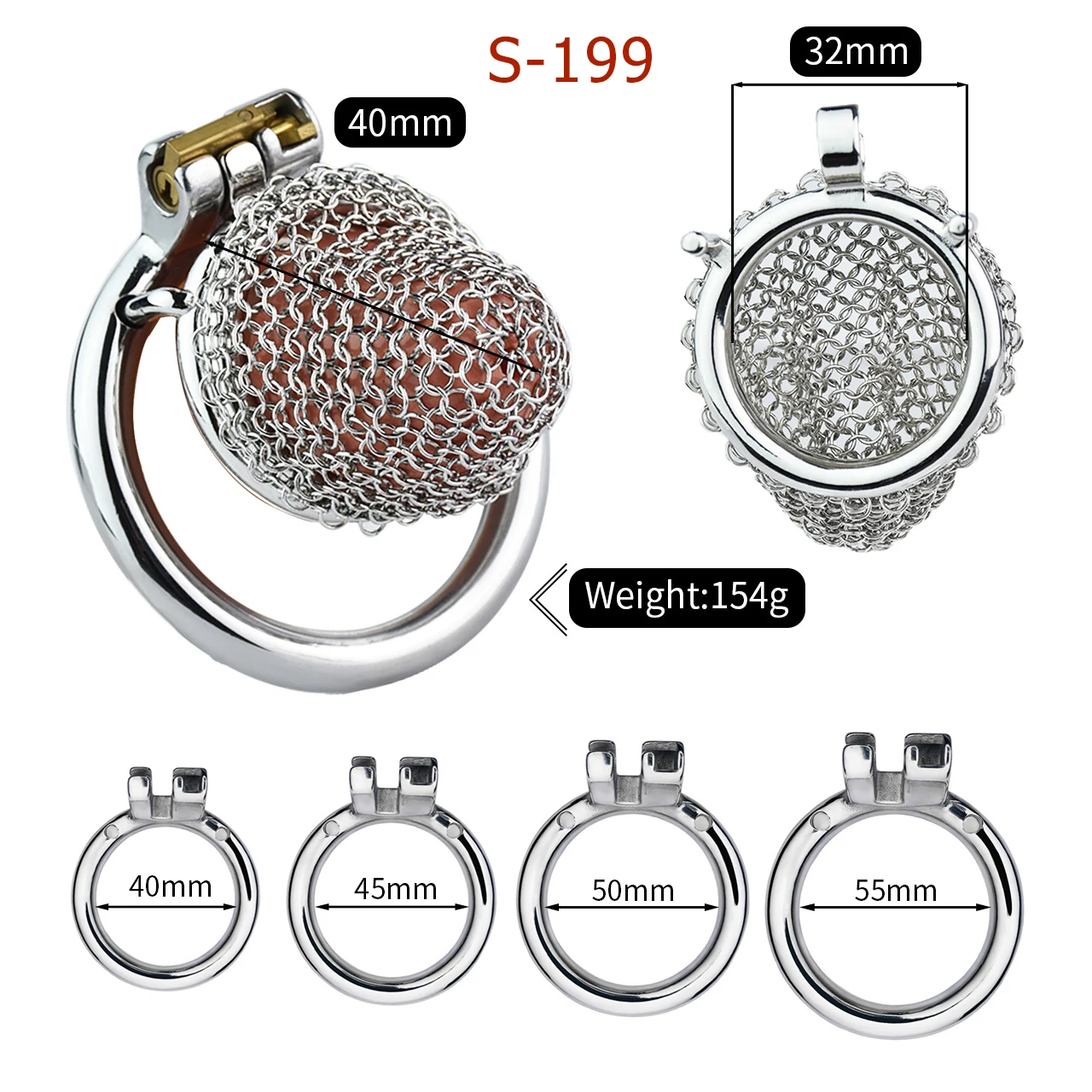 FAAK Strapon Male Chastity Cage Cock Ring Sleeve Lock  Adult Games Stainless Steel Mesh Chain Cock Cage  Sex Toys for Men