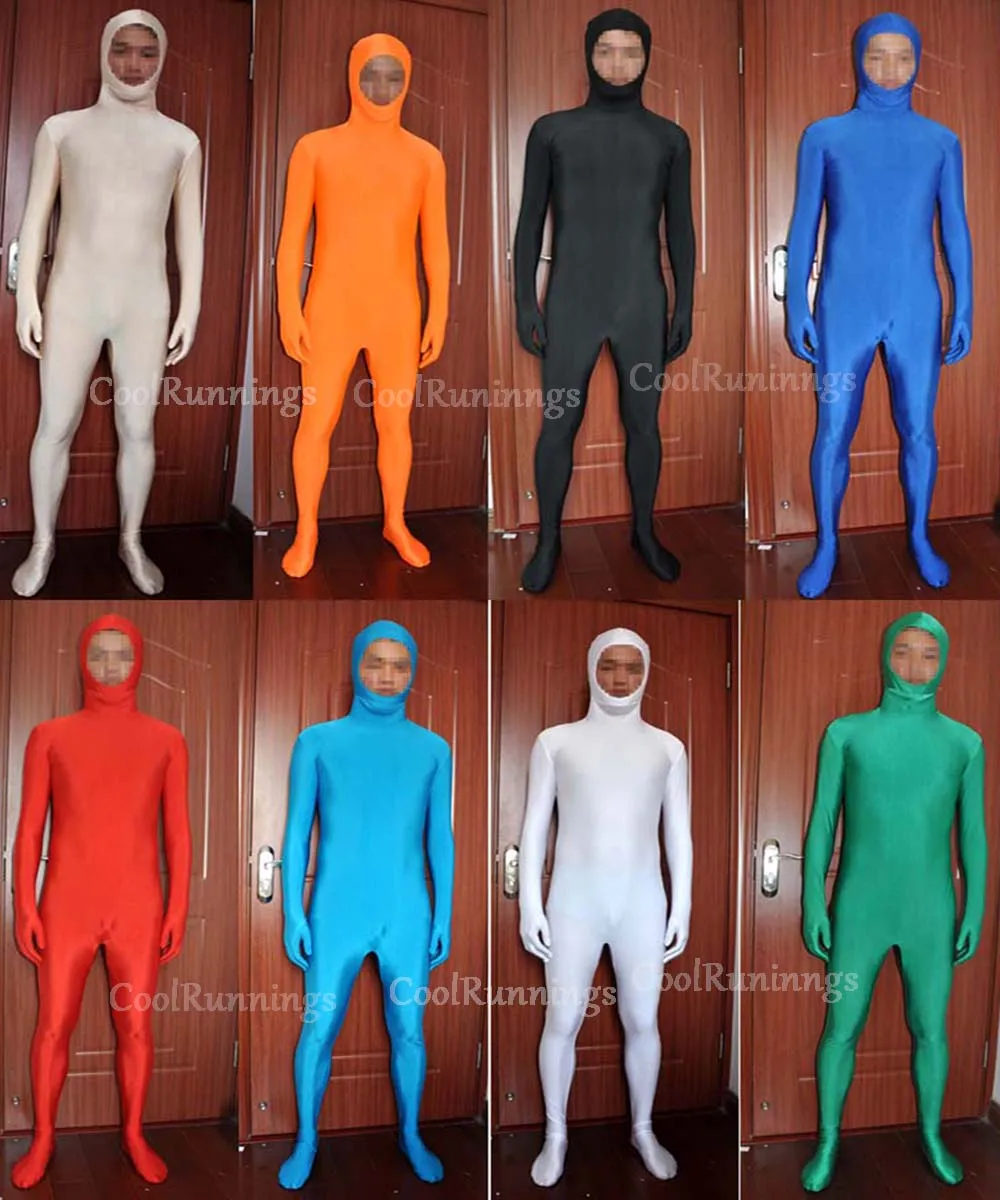 Disfraz de LICRA Zentai para adultos y niños, mono deportivo de cara abierta, mono de Catsuit, Unitard, Unisex