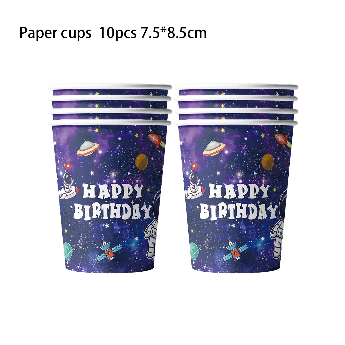 10pcs/lot Astronaut Space Ship Party Decoration Cups Girls Boys Favor Children Birthday party Cup Baby Shower Supplies