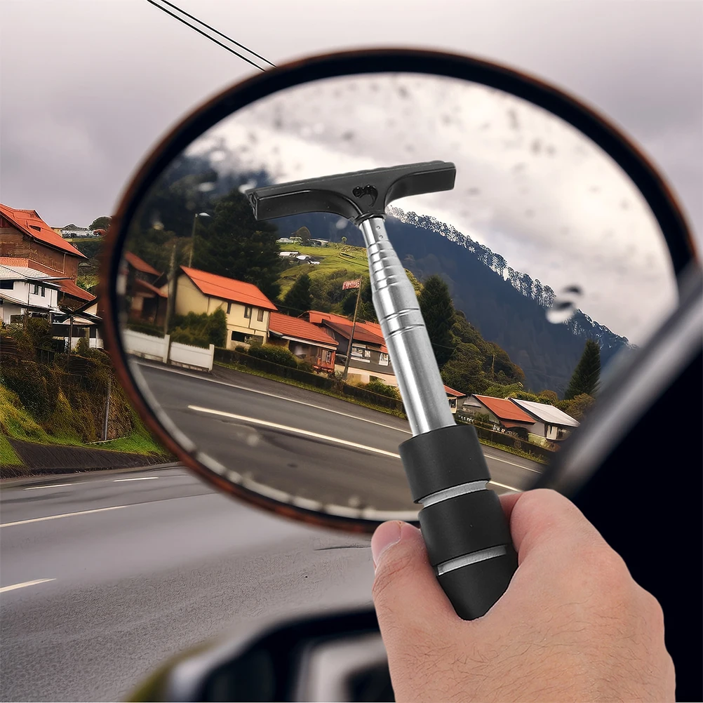 

3 Pcs Car Rearview Mirror Wiper Retractable Squeegee Scraper Wash Stainless Steel Cleaner Mini Windshield Tool Glass Cleaning