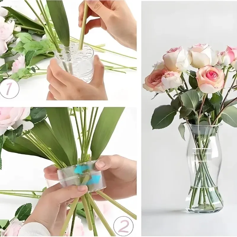 High Quality Spiral Stem Holder Sturdy Clear Flower Arrangement Holder DIY Floral Art Accessory Table Centerpiece Party Wedding