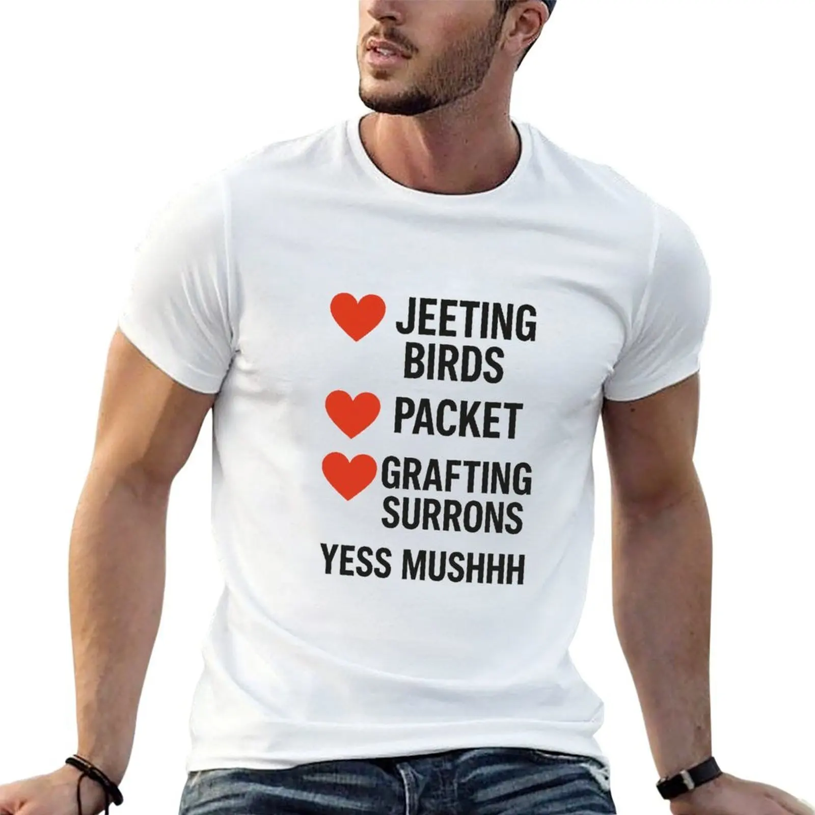 

Alan Reet Loves Jeeting, Packet & Surrons T-Shirt t shirt man casual t shirt man luxury T-Shirt