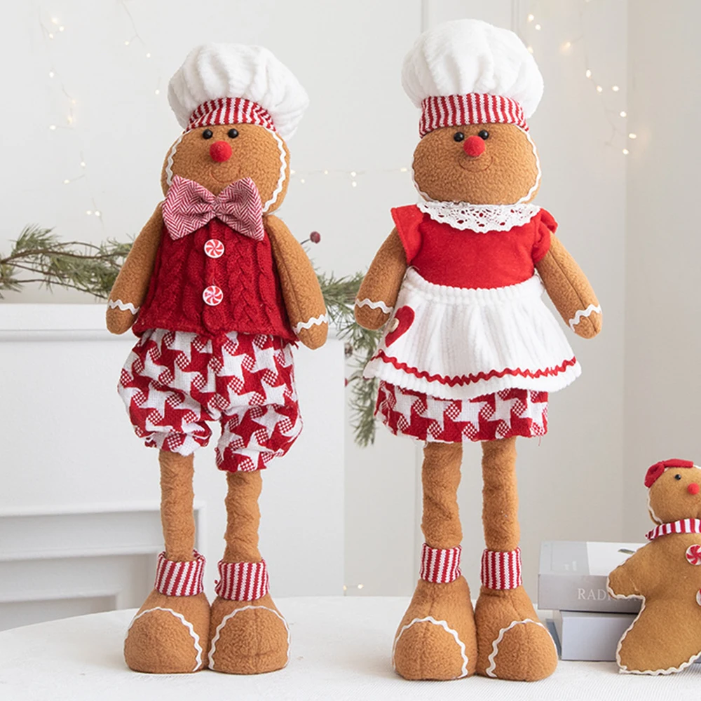 Christmas gingerbread Man telescopic figure decoration Christmas decorations Cartoon cute doll doll home decoration