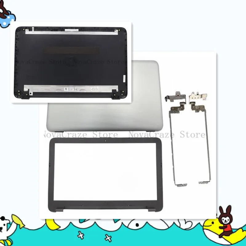 854987-001 New LCD Back Cover  Front Bezel  Hinges For 15-AY 15-BA AC BA BD AF 250 G4 G5 TPN-C125 Silver 854987-001