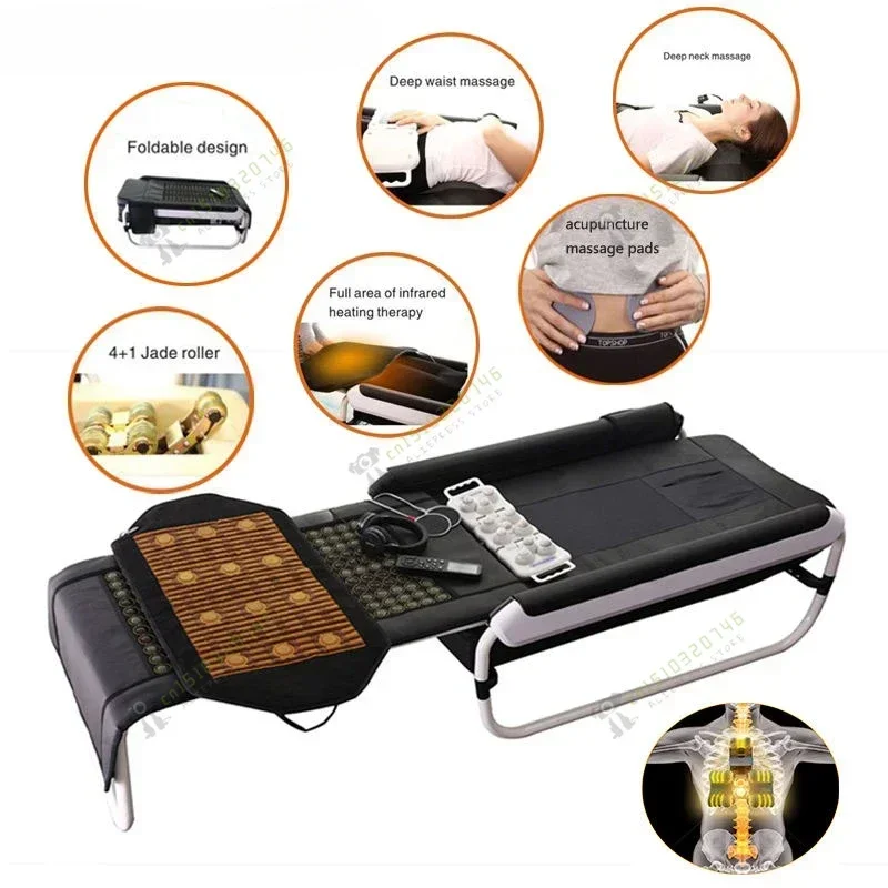 Korea Seragem V3 Electric Heated Massage Bed Jade Master Spine Traction Infrared Heating Therapy Massage Thermal Roller Bed