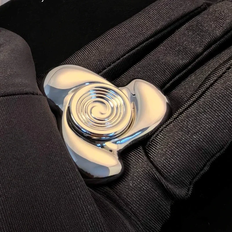 EDC ثلاث أوراق الكثبان الرملية الدورية مصقول الإصبع الدوران الضغط والضغط لعبة معدنية قطعة أثرية #3