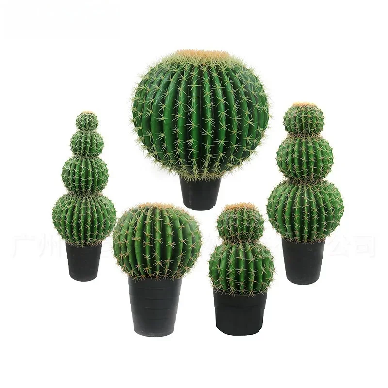 

Simulated Cactus Potted Plant Landscape Simulation Green Plants Artificial Cactus Potted Large Cactus Wand Ornament Decoration