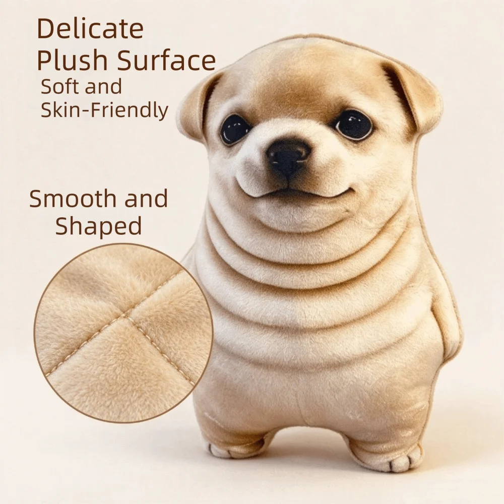 Funny 3D Printing Fat Dog Plush Toy Simulation Stuffed Animal Dog Plush Pillow Cartoon Abstract Doll Dog Cushion Birthday Gift