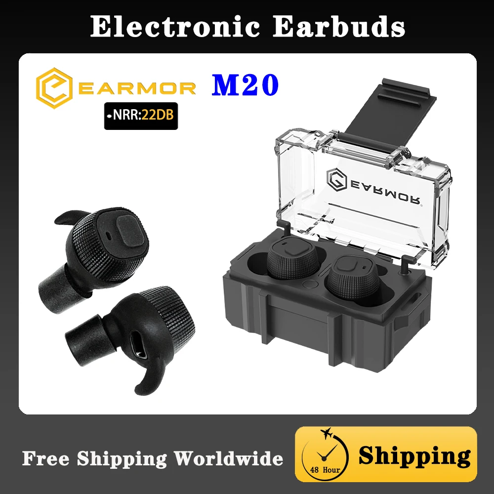 EARMOR® M20 Electronic Earbuds Anti-Noise Earplugs for Shooting Training，Manufacturing Hearing Protection Tactical Headset IPX-4
