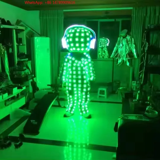 LED Luminous Robot CostumeColor Changing LED New Design Robot Dance Wear Night Club Party LED Suit DJ Luminous Stage Peorce Co