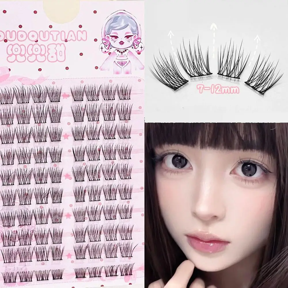 Flauschige Wimpernverlängerung, lange gefälschte Wimpern, Locken, Natur, Wimperntransplantation, Kreuz, falsche Wimpern, DIY-Make-up-Artikel, segmentierte Wimperncluster