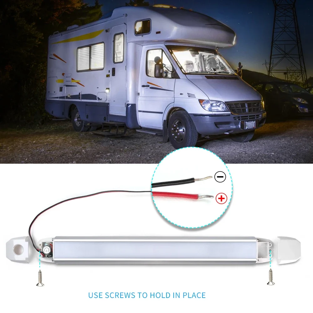 Touch RV LED Bar Lights, Car Interior Led Light Bar Cabinet Light 17 Inch 12V With Touch On/Off For RV Van Truck Boat Caravan