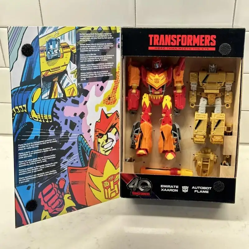 TAKARA TOMY Transformers 40e verjaardag generaties Comic Edition Autobot Flame & Emirate Xaaron G1 7,5 inch actiefiguur cadeau