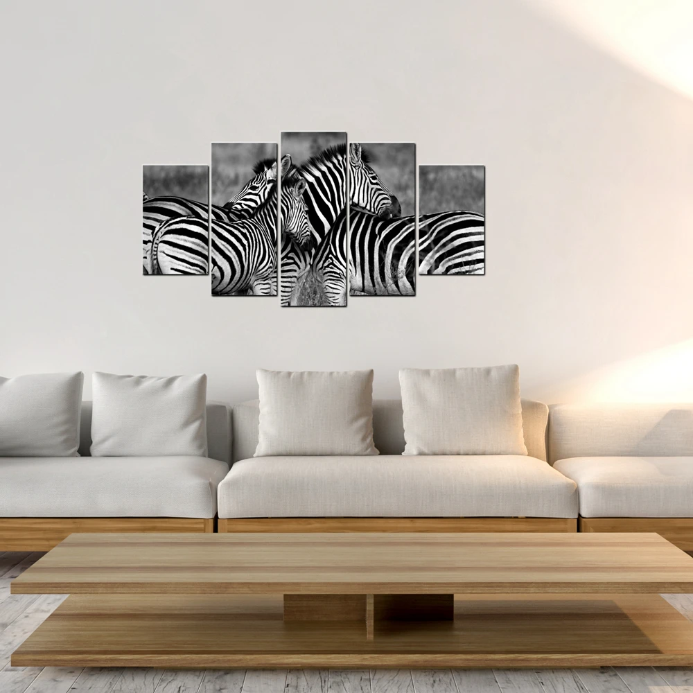 

Black and White Zebra Family African Grassland Animals Pictures Canvas Printed Modern Home Decor Bedroom Artwork Dropshipping