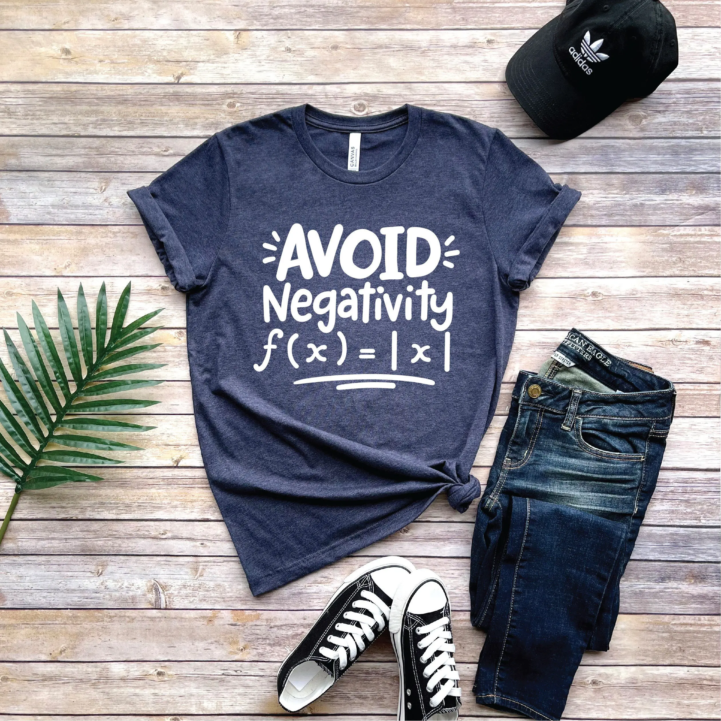 Avoid Negativity T Shirt Funny Math Teacher Cute Outfit Geek Lover Sayings