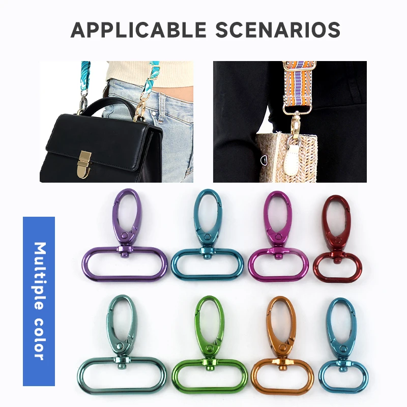 

50 шт., 20-38 мм, цветная металлическая пряжка, вращающийся крючок-лобстер, сумка, плечевой ремень, застежка, брелок, пряжки, фурнитура «сделай сам», аксессуары