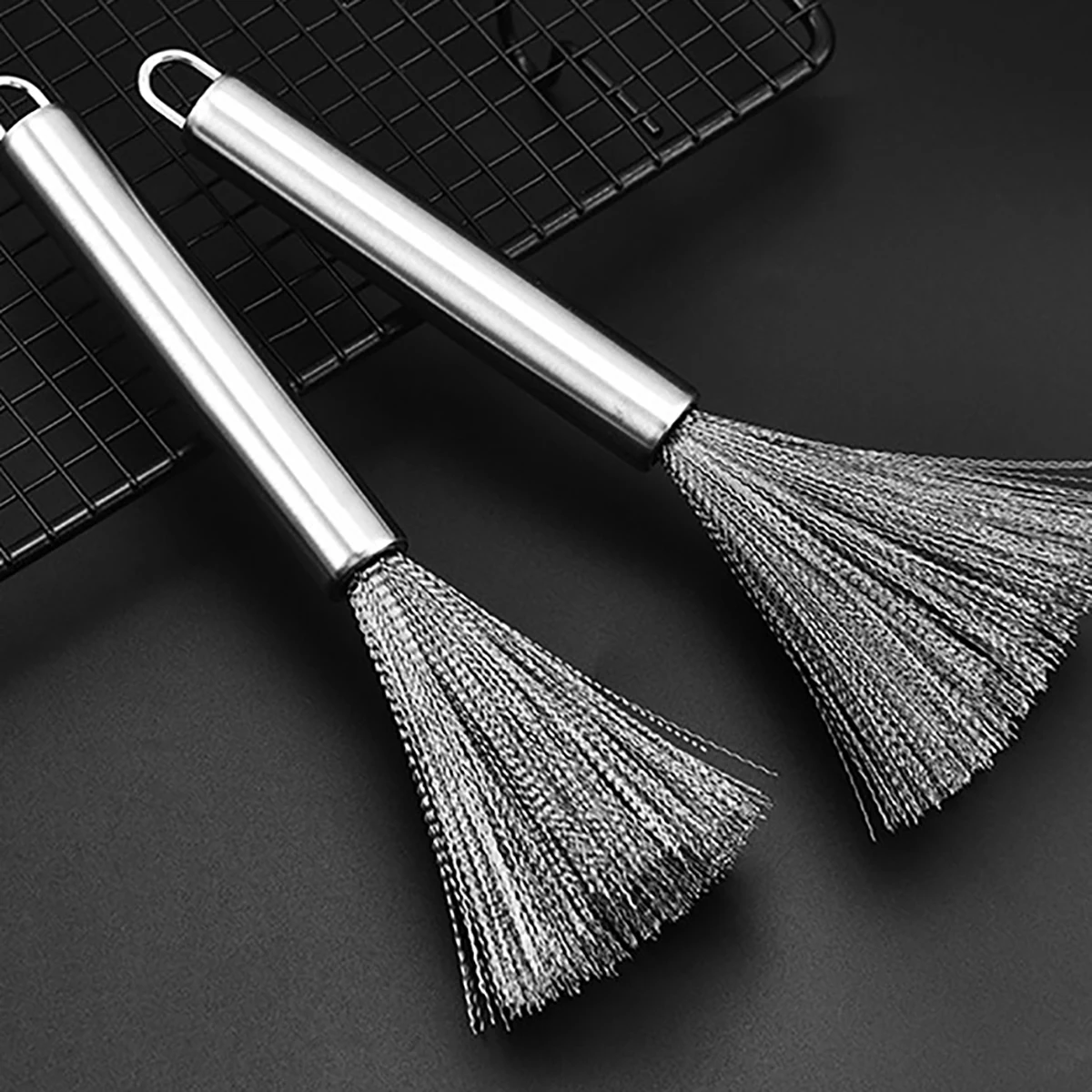 Stainless Steel Pan Brush Long Handle Strong Decontamination Useful Things For Kitchen Limpieza Cleaning Tools Home Supplies