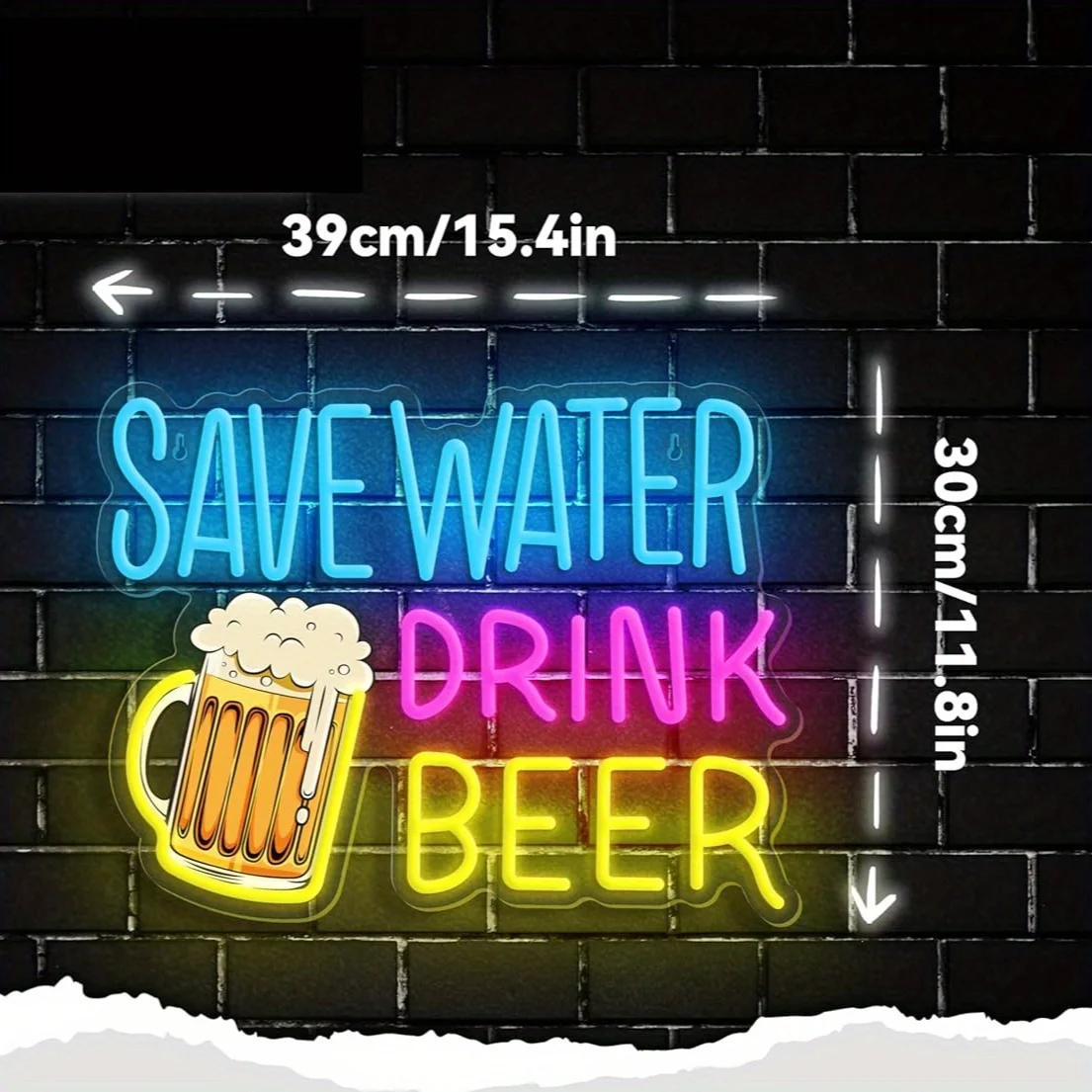 Save Water Drink Beer Neon Sign LED Dimmable Neon Light for Wall Decor Home Bars Pubs Man Caves Bistro Party Club Decor Gift view 2