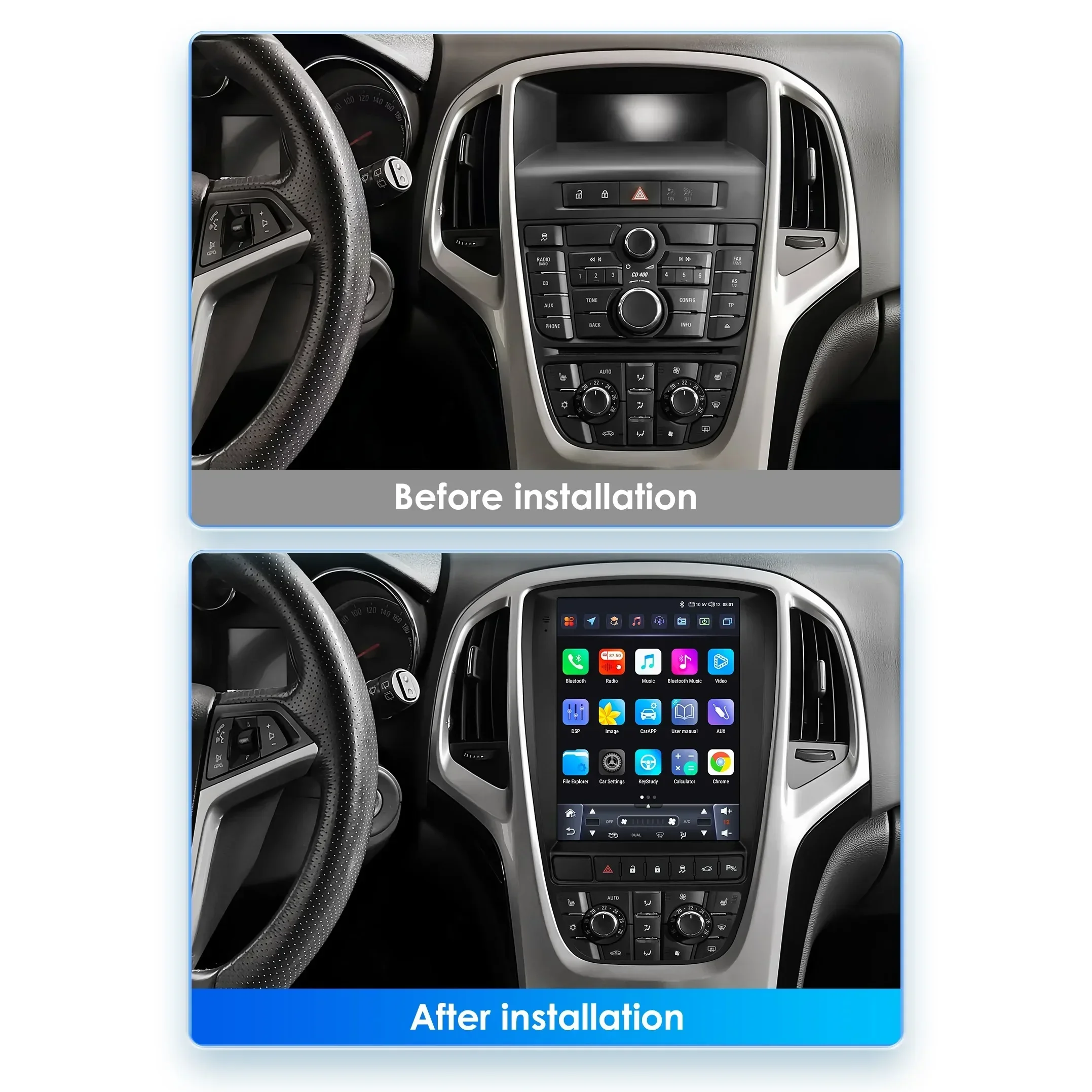 9.7 Inch Android 13 Auto Radio Voor Opel Astra J Vauxhall Buick Verano 2009-2015 Multimedia Video 4G Wifi Carplay Head Unit 7862 - afbeelding 2