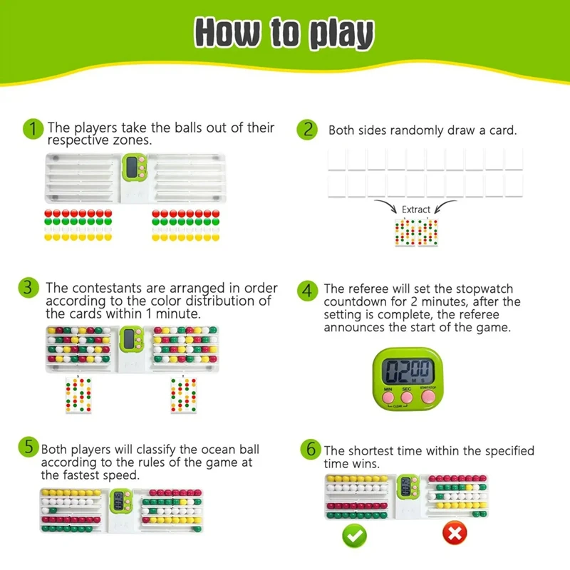 Juguete de clasificación de colores de arcoíris, juego de cuentas, juguete interactivo, juguetes educativos de entrenamiento de clasificación, juguetes Montessori para niños