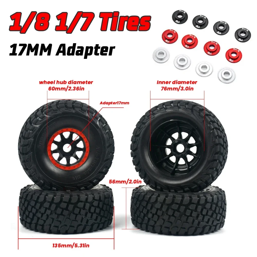 1/8 1/7 RC Car Mojave Short-Course Truck Tires Wheel FS Desert Truck Off-Road Buggy 17MM Adapter Wearable 336184 RC Car Tire