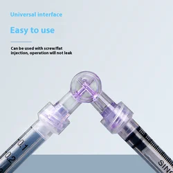 Two-way suction tube syringe flush adapter plug valve for Clinical Hospital Luer Lock Adapter 2-Way Stopcock Flexiable
