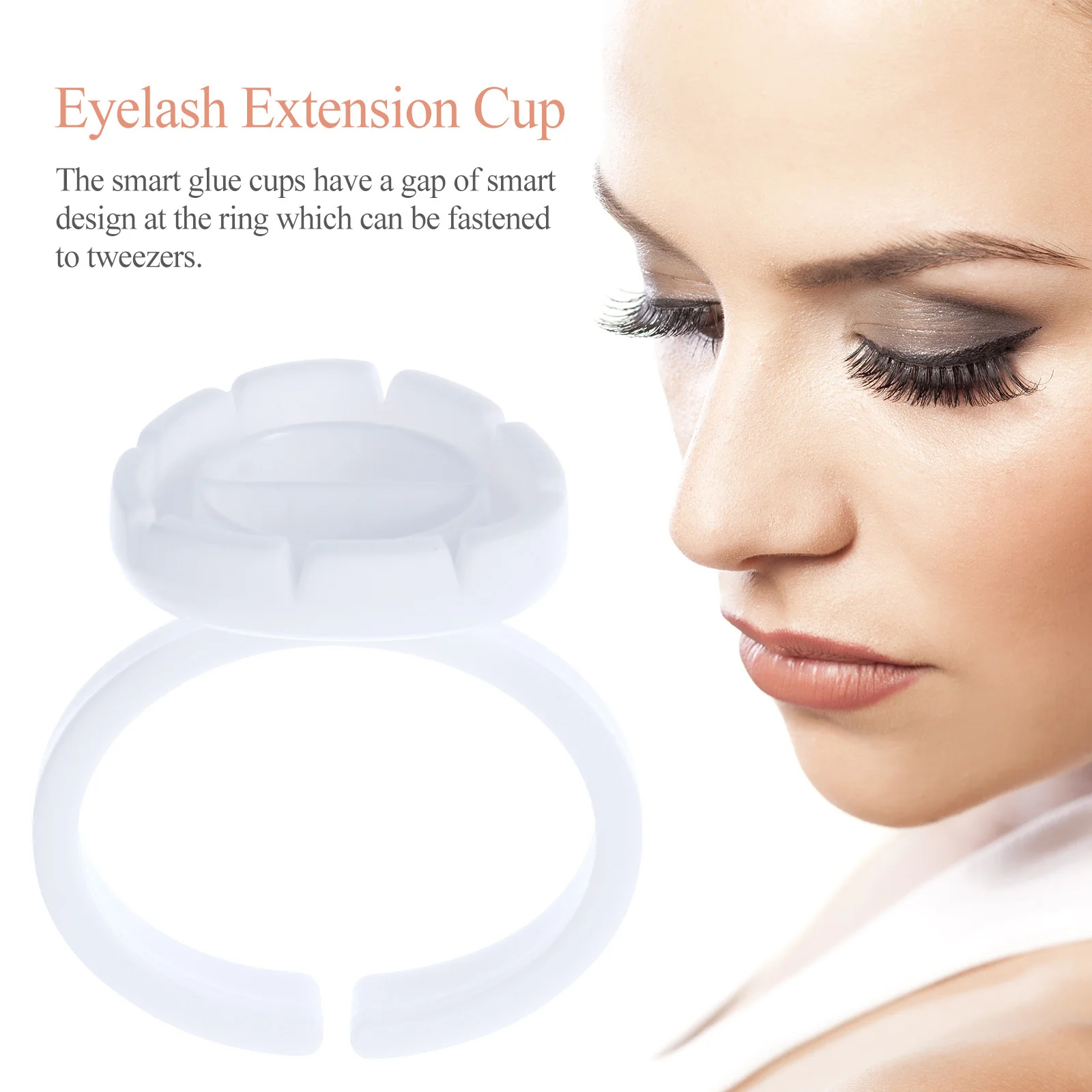 

100Pcs Lash Ring Cup Eyelash Extension Holder Durable Material Makeup Tool Lash Ring Cup Makeup Tool Eyelash Extension Holder