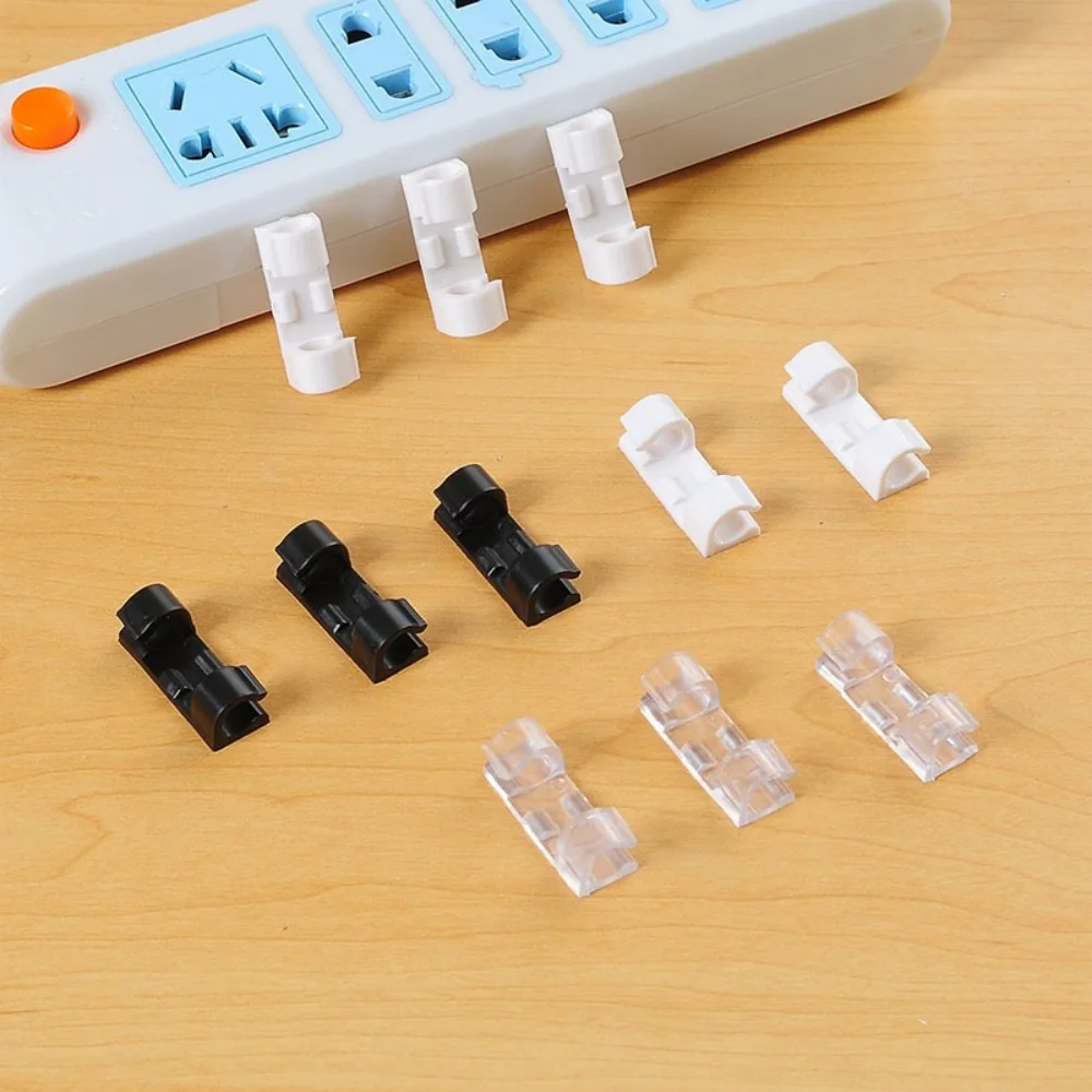 5/10pcs Cable Organizer Clips Transparent Self-Adhesive Wire Winder Management For Home Desk Office Kitchen Wire Clamp Manager