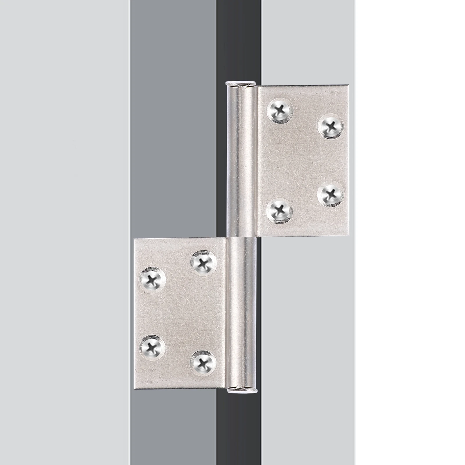 

4pcs Stainless Steel Hinges for Cabinet Door Furniture Home Smooth Quiet Durable Anti Rust Bearings Silver Detachable Hardware