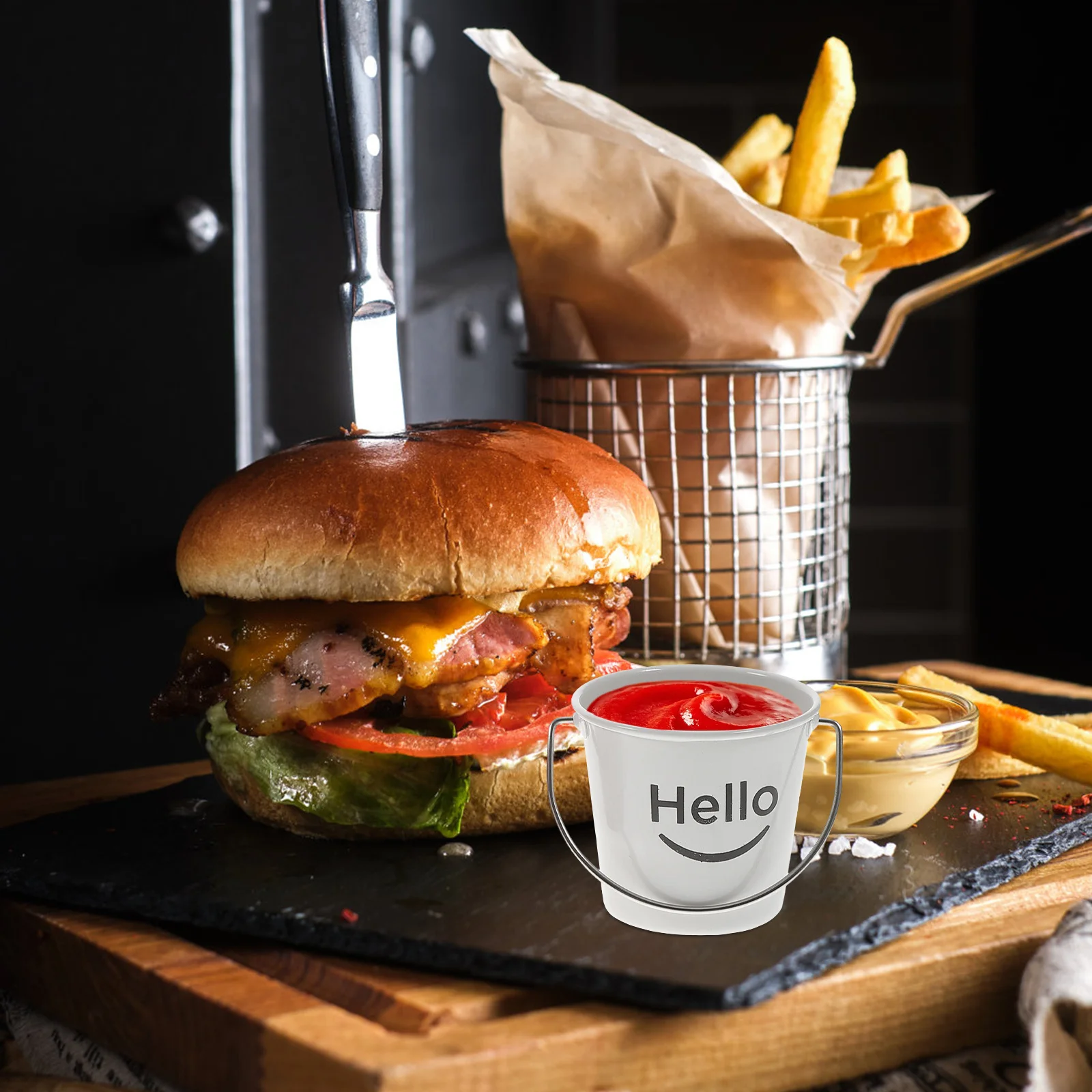 

3 pcs Sauce Barrels Metal Seasoning Containers For Kitchen Restaurant Sauce Barrels Small Size Cooking Accessories