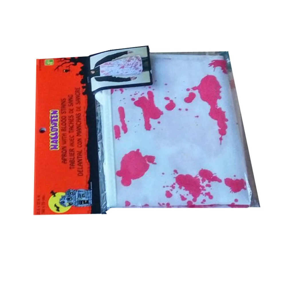 

Bloodstained Horror Apron Halloween Costume Party Scary Decorated Butcher Chef Kitchen Cookware For Adults Children Red