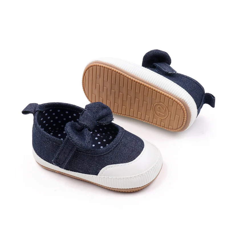 Baby Meisjes Lente En Herfst Nieuwe Babyschoenen 0-12 Maanden Strik Zachte Onderkant Wandelschoenen