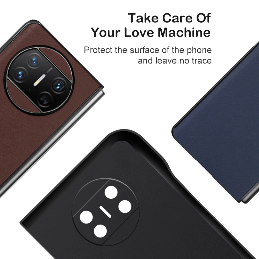 For Huawei Mate X3 Case Sheepskin Leather Silicone Cover Coque Huawey Hauwei MateX3 X 3 3X 4G Camera Protection Anti-fall Bumper
