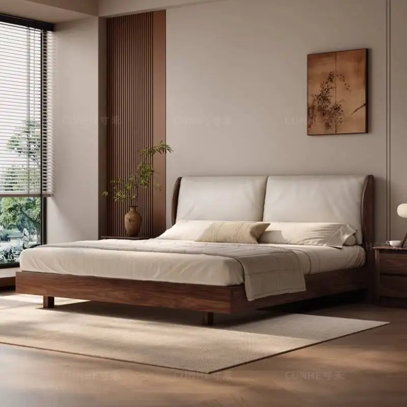 

Japanese Frame Double Bed Decoration Couples Household Modern Double Bed Loft Headboards WoodCamas De Dormitorio Furniture Home