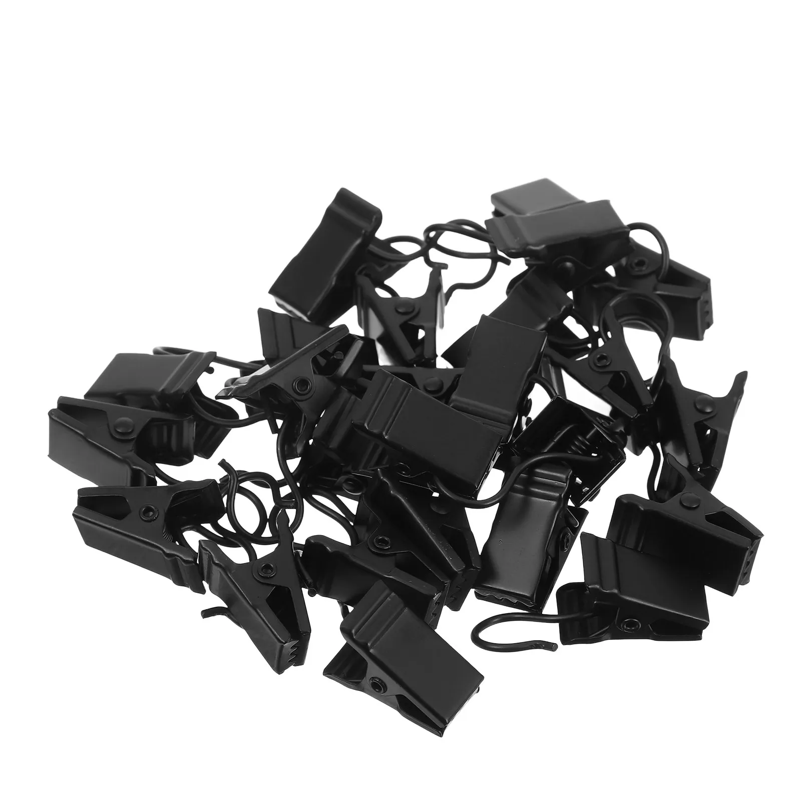 25Pcs Iron Shower Curtain Clips Hanging Clips Adjustable Width for Bathroom Rv Awning Camping Outdoor Essentials