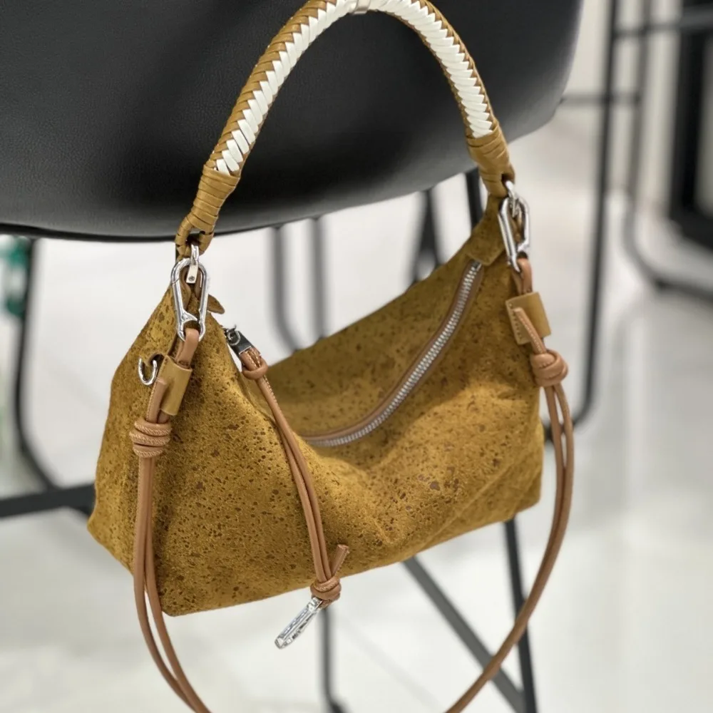 New High-end Braided Rope Lunch Box Color Matching Woven Handle Women's Fashion Texture Light Luxury Shoulder Messenger Bag