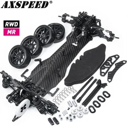 AXSPEED Alloy & CF Chassis Sakura D5S Frame Shock Absorber Wheel Hub Kit Remodel Belt Drive 1/10 RWD MR Drift Car Accessories