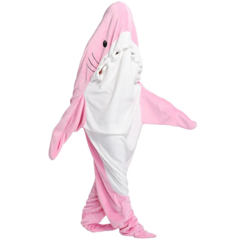 

Cute Cartoon Shark Conjoined Pajamas Funny Thick Warm Shark Pajamas Hoodie Cosplay Costume Winter Bodysuit Sleepwear Women