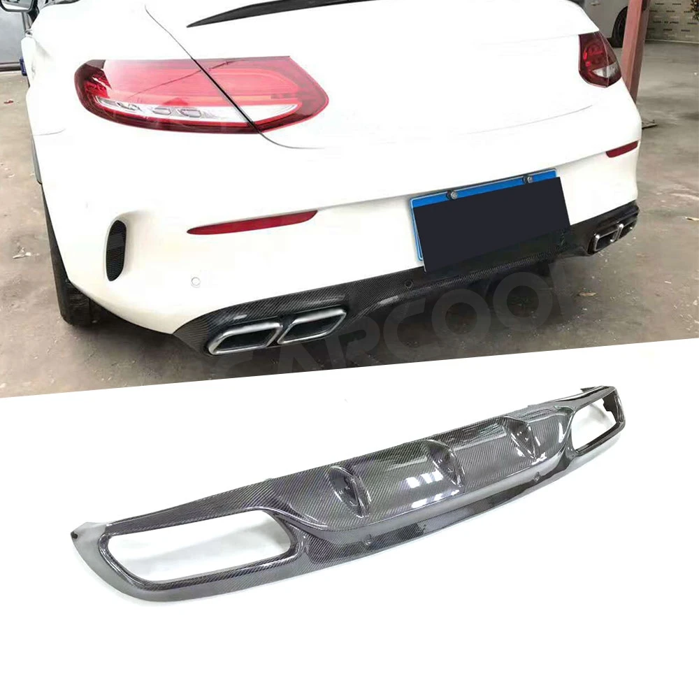 Carbon Fiber Rear Bumper Lip Diffuser for Mercedes Benz C Class W205 C205 C200 C63 AMG O Style Coupe 2015 2016 2017