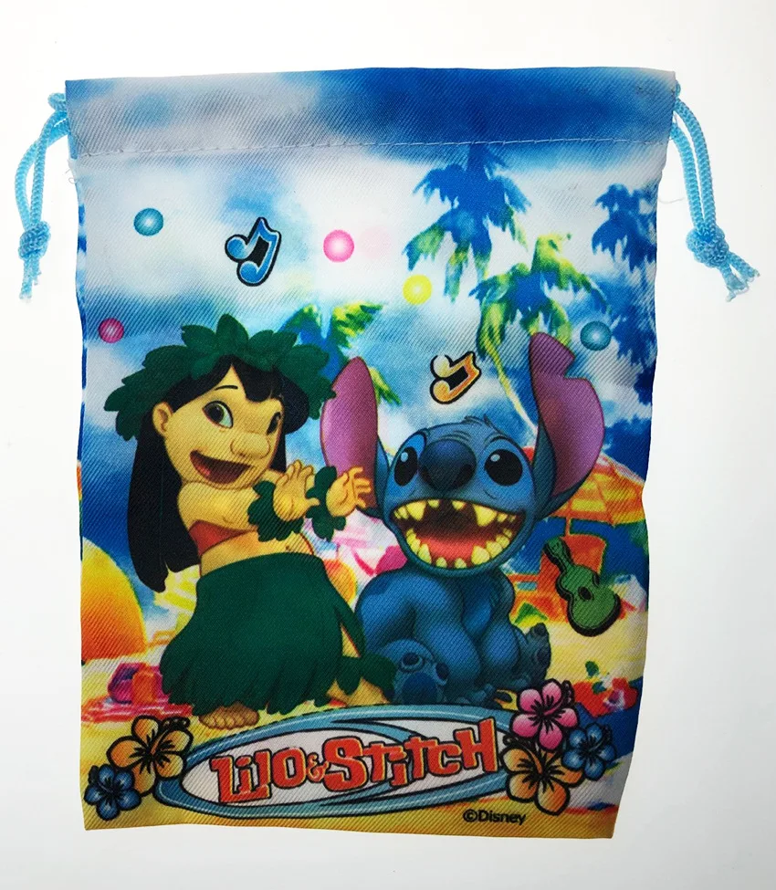 Disney Lilo & Stitch Anime Drawstring Bag Cute Stitch Cartoon Printed Drawstring Backpack for Adult Children Outdoor Storage Bag