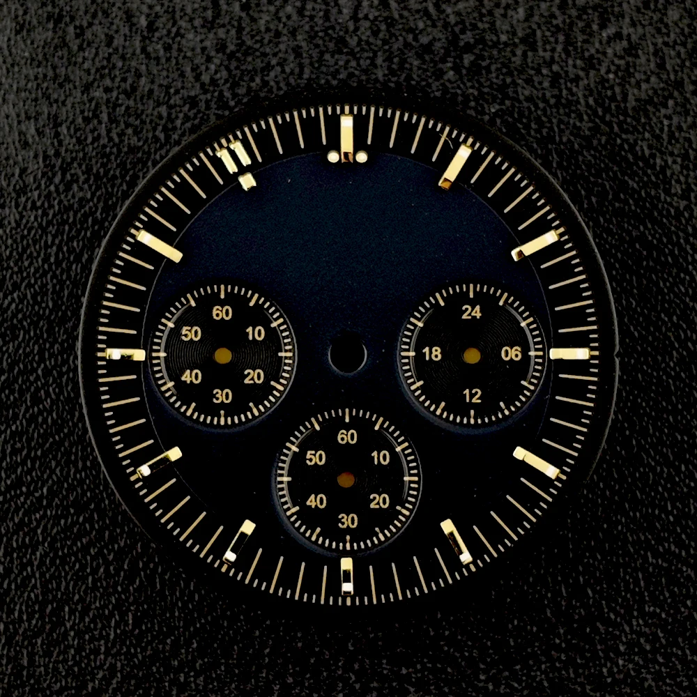 Nouveau cadran VK63 pour hommes, 32.5mm, logo personnalisé, cadran panda, cadran lumineux vert, adapté aux accessoires de montre à mouvement VK63