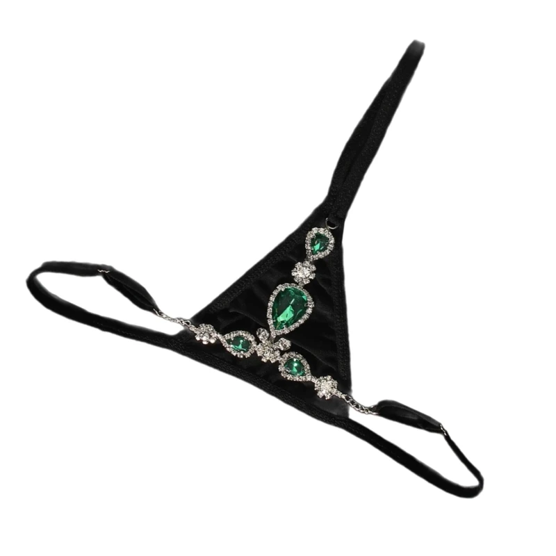 Calcinha sexy tanga para mulheres gota água diamante corrente g-string cuecas cintura baixa